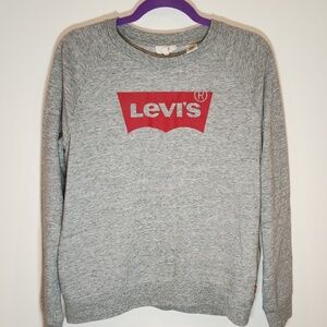 Levi’s Red Logo Crew Neck Sweatshirt (Grey) – Size Small
